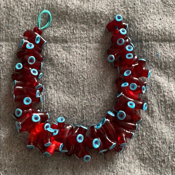Handmade blown glass coral necklace . - Picture 6 of 6